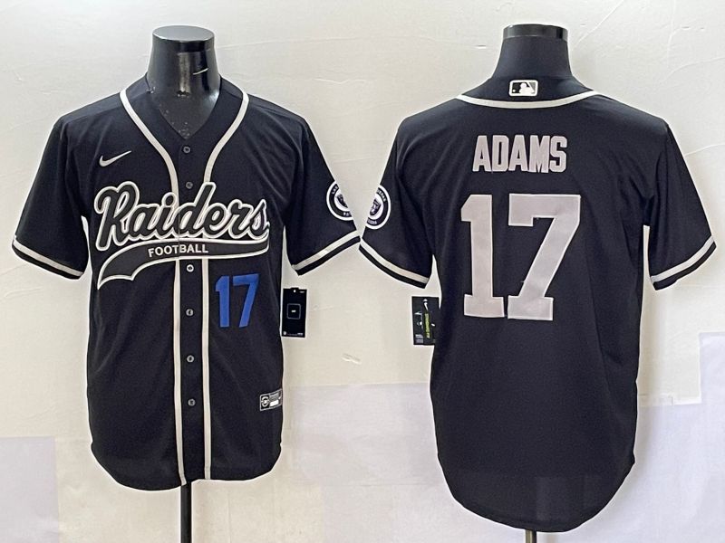 Men 2025 Oakland Raiders #17 Adams Black Joint Name Nike Limited NFL Jersey style 4